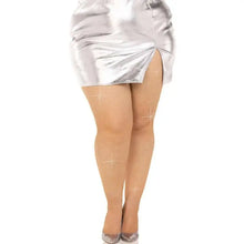 LEG AVENUE - MEIAS DE MALHA CRISTALIZADA PRETAS PLUS SIZE - Sexshoptuga  Sexshoptuga 