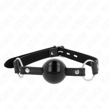 KINK - MORDAÇA BOLA TPE 4 CM COM FECHADURA PRETA 60 x 2 CM - Sexshoptuga  Sexshoptuga 