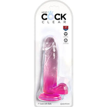 KING COCK - CLEAR PÊNIS REALÍSTICO COM BOLAS 15.2 CM ROSA - Sexshoptuga  Sexshoptuga 