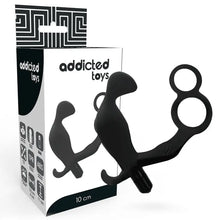 ADDICTED TOYS - PLUG ANAL COM ANEL DE PÊNIS DUPLO E TESTÍCULOS PRETO - Sexshoptuga  Sexshoptuga 