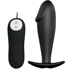 PRETTY LOVE - SILICONE ANAL PLUG FORMA DE PÊNIS E 12 MODOS DE VIBRAO PRETO - Sexshoptuga  Sexshoptuga 