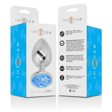 INTENSE - PLUG ANAL DE METAL DE ALUMÍNIO COM CRISTAL AZUL TAMANHO L - Sexshoptuga  Sexshoptuga 