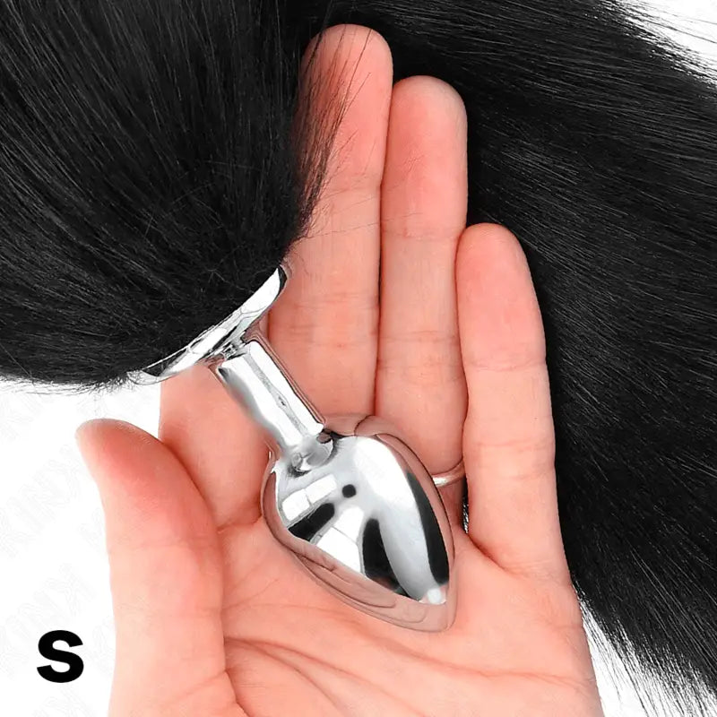 KINK - PLUG ANAL TAMANHO S 7 X 3 CM COM CAUDA SINTÉTICA 40 CM PRETO - Sexshoptuga 