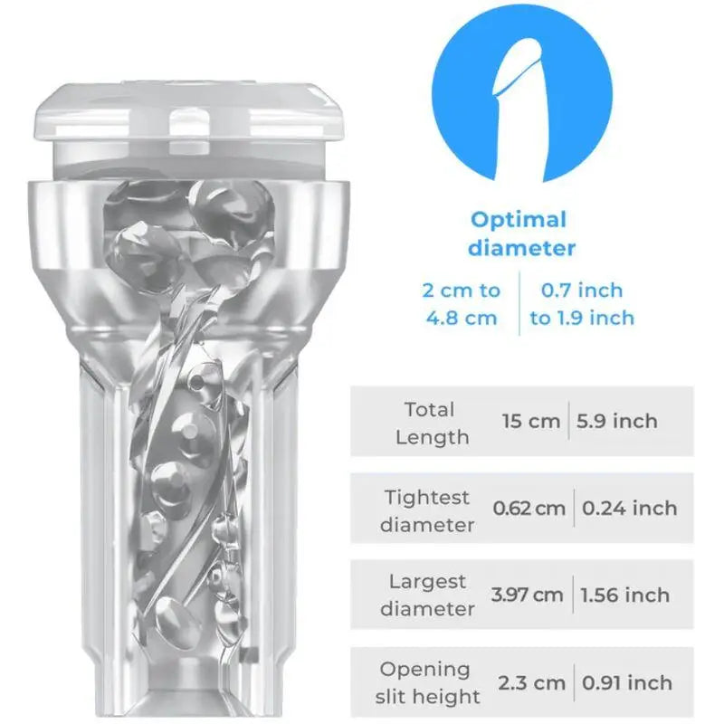 KIIROO - FEEL POCKET STROKER CRYSTAL POR KIIROO TRANSPARENTE - Sexshoptuga 