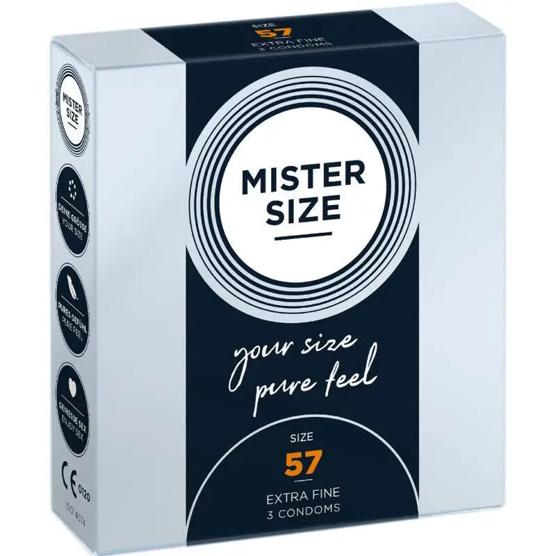 MISTER SIZE - PRESERVATIVO TAMANHO L 57 MM (3 UNIDADES) - Sexshoptuga 