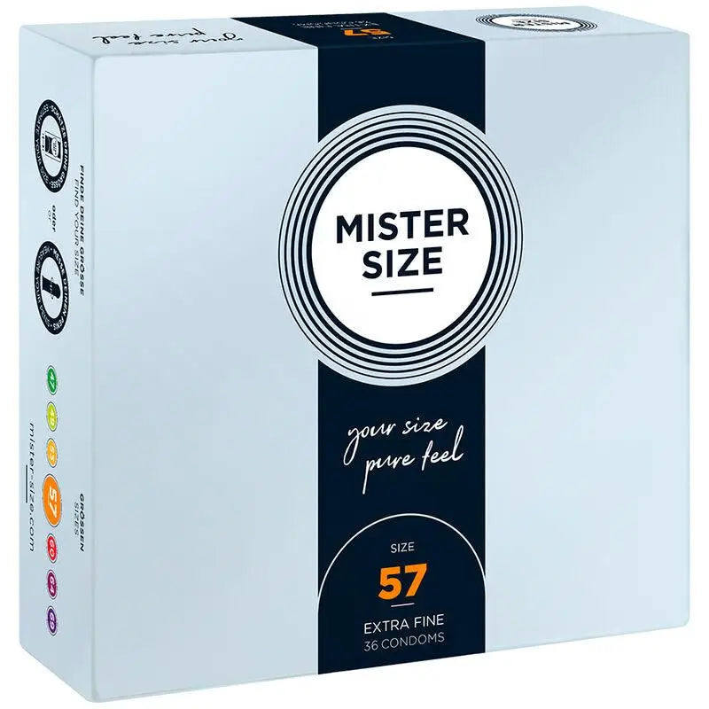 MISTER SIZE - PRESERVATIVO TAMANHO L 57 MM (36 UNIDADES) - Sexshoptuga 