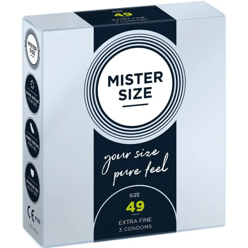 MISTER SIZE - PRESERVATIVO TAMANHO S 49 MM (3 UNIDADES) - Sexshoptuga 