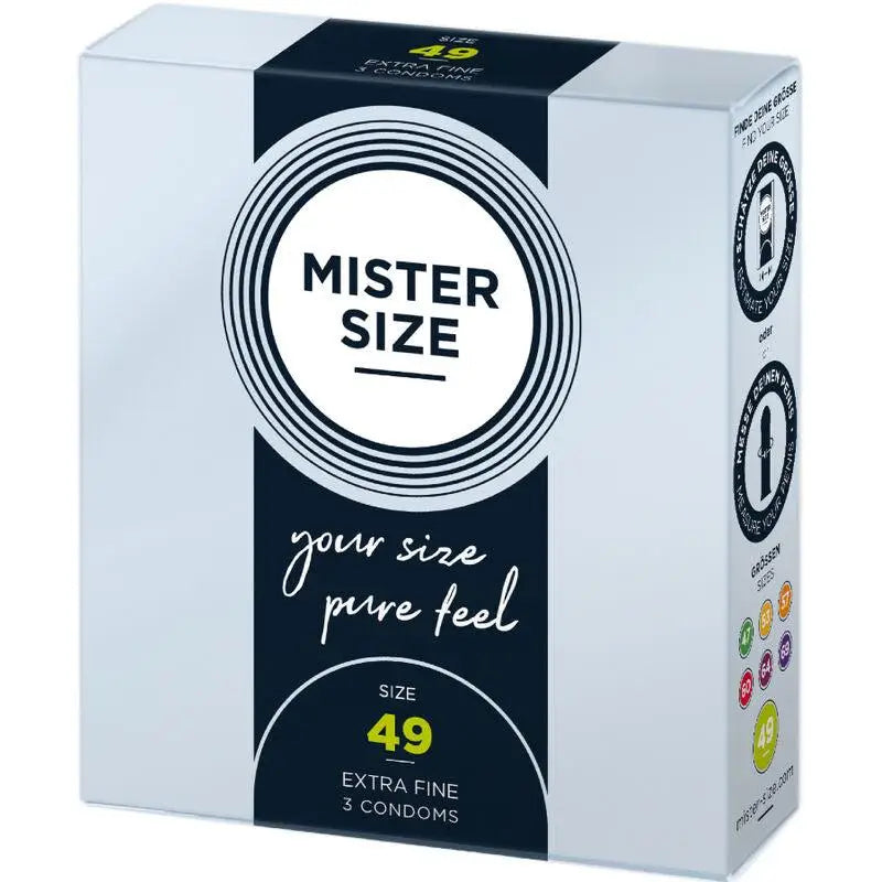 MISTER SIZE - PRESERVATIVO TAMANHO S 49 MM (3 UNIDADES) - Sexshoptuga 