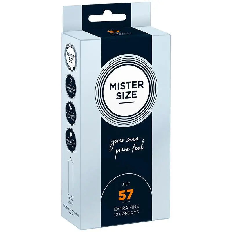 MISTER SIZE - PRESERVATIVO TAMANHO L 57 MM (10 UNIDADES) - Sexshoptuga 