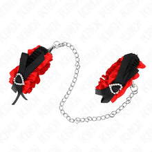 KINK - RETENÇÕES DE PUNHO ELÁSTICAS DE RENDA DETALHES DE CORAÇÃO VERMELHO AJUSTÁVEIS 22-35 CM - Sexshoptuga  Sexshoptuga 