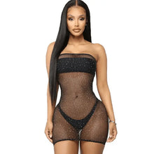 QUEEN LINGERIE - VESTIDO CORPO REDE COM DIAMANTES S/L - Sexshoptuga  Sexshoptuga 