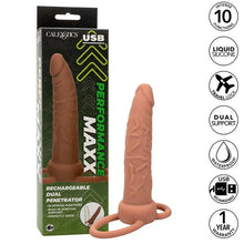 CALEXOTICS - PERFORMANCE MAXX RECARREGVEL DUPLO PENETRADOR PELE MARROM - Sexshoptuga  Sexshoptuga 