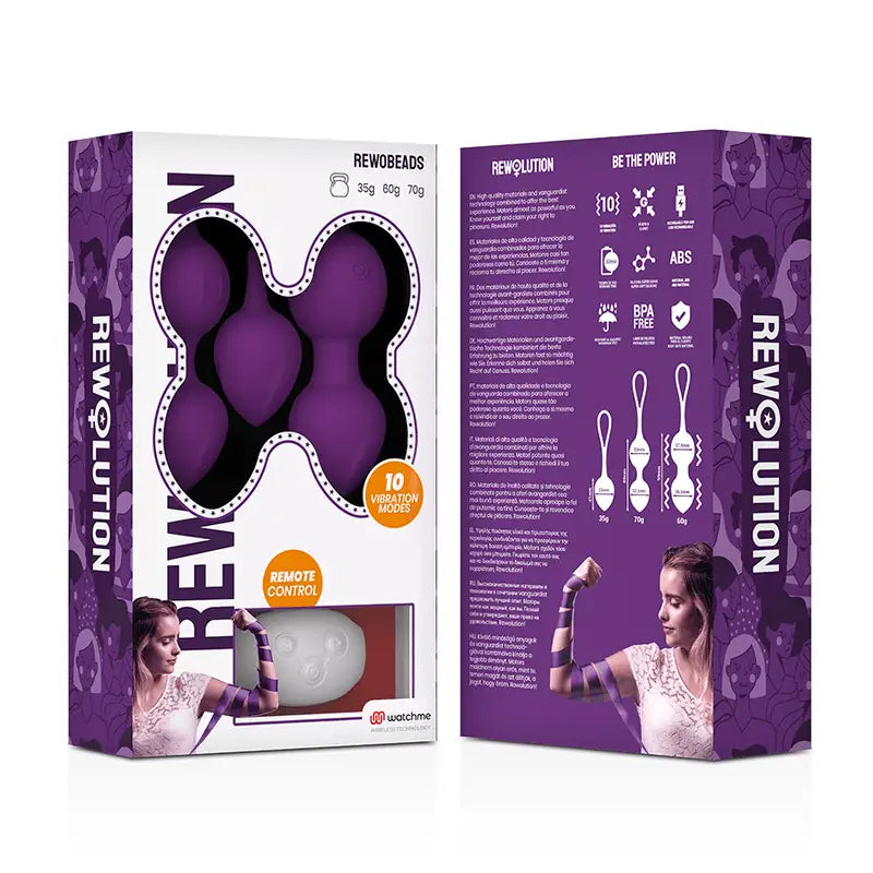 REWOLUTION - REWOBEADS BOLAS VIBRATÓRIAS CONTROLE REMOTO COM TECNOLOGIA WATCHME - Sexshoptuga 