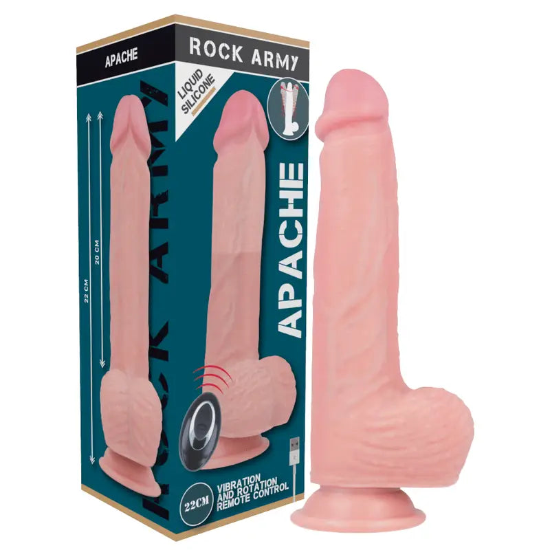 ROCKARMY - ARCOTE + VIBRADOR DE SILICONE LÍQUIDO PREMIUM APACHE CONTROLE REMOTO 20.5 CM -O- 4.62 CM - Sexshoptuga 