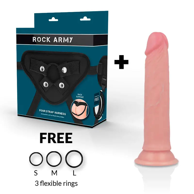 ROCKARMY - ARNÊS + DILDO SILICONE LÍQUIDO PREMIUM AVENGER 19 CM -O- 3.98 CM - Sexshoptuga 