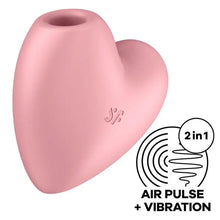 SATISFYER - CUTIE HEART ESTIMULADOR DE PULSO E VIBRADOR DE AR AZUL - Sexshoptuga  Sexshoptuga 