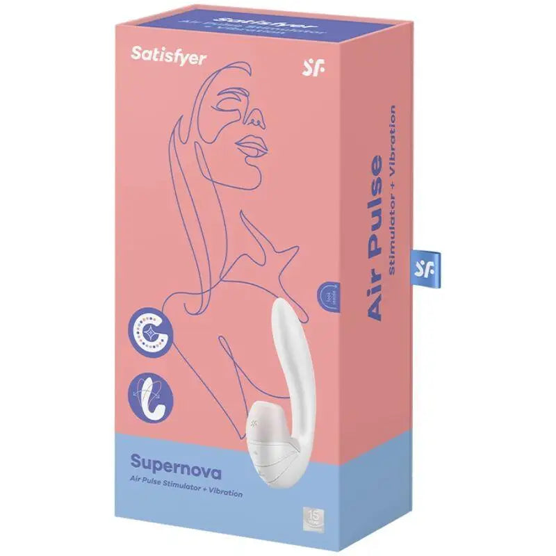 SATISFYER - ESTIMULADOR DE PULSO DE AR SUPERNOVA E VIBRAO BRANCO - Sexshoptuga 