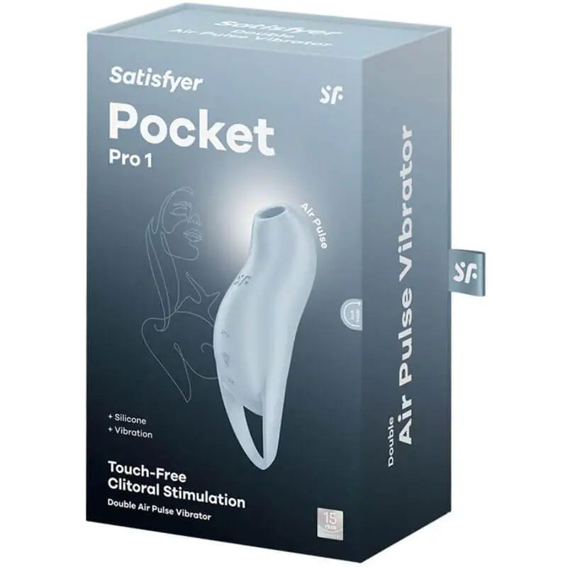 SATISFYER - POCKET PRO 1 ESTIMULADOR DE CLITÓRIS AZUL CLARO - Sexshoptuga 