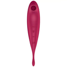 SATISFYER - TWIRLING PRO+ ESTIMULADOR DE PULSO DE AR E APLICATIVO VIBRADOR VERMELHO - Sexshoptuga  Sexshoptuga 