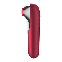 SATISFYER - VIBRADOR E SUCCIONADOR DUAL LOVE COM AR PULSADO VERMELHO - Sexshoptuga  Sexshoptuga 