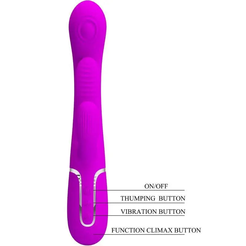 PRETTY LOVE - SHANIA TRIPLE RABBIT VIBRADOR MULTIFUNCIONAL ROSA - Sexshoptuga 