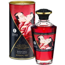 SHUNGA - ÓLEO DE MASSAGEM EFEITO CALOR SABOR INTENSO DE CEREJA 100 ML - Sexshoptuga  Sexshoptuga 