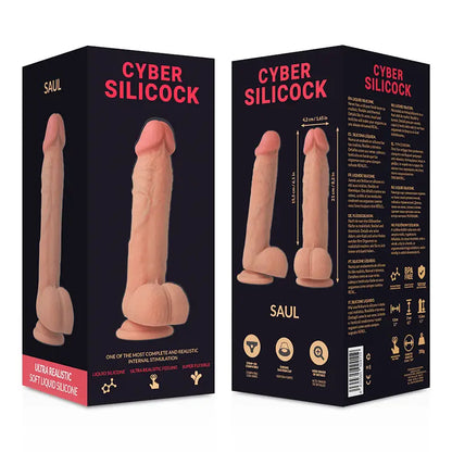 CYBER SILICOCK - STRAP-ON SAUL SILICONE LÍQUIDO COM 3 ANÉIS GRTIS 15.5 CM -O- 4.2 CM - Sexshoptuga 