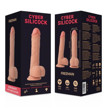 CYBER SILICOCK - STRAP-ON FREEMAN SILICONE LÍQUIDO COM 3 ANÉIS GRTIS 20 CM -O- 3.8 CM - Sexshoptuga 