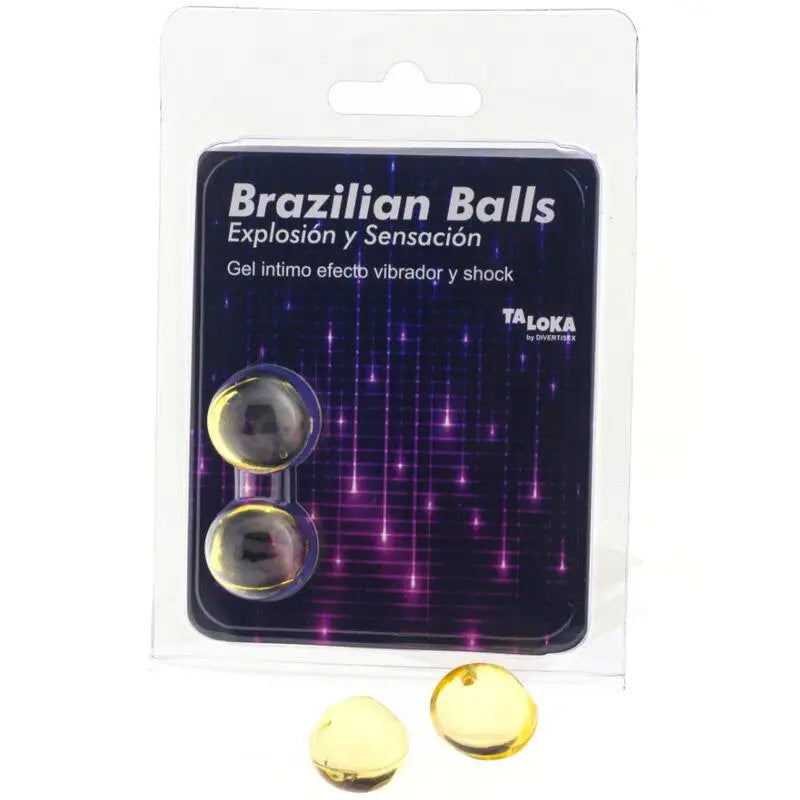 TALOKA - 2 BOLAS BRASILEIRAS GEL EMOCIONANTE VIBRANTE E EFEITO DE CHOQUE - Sexshoptuga 