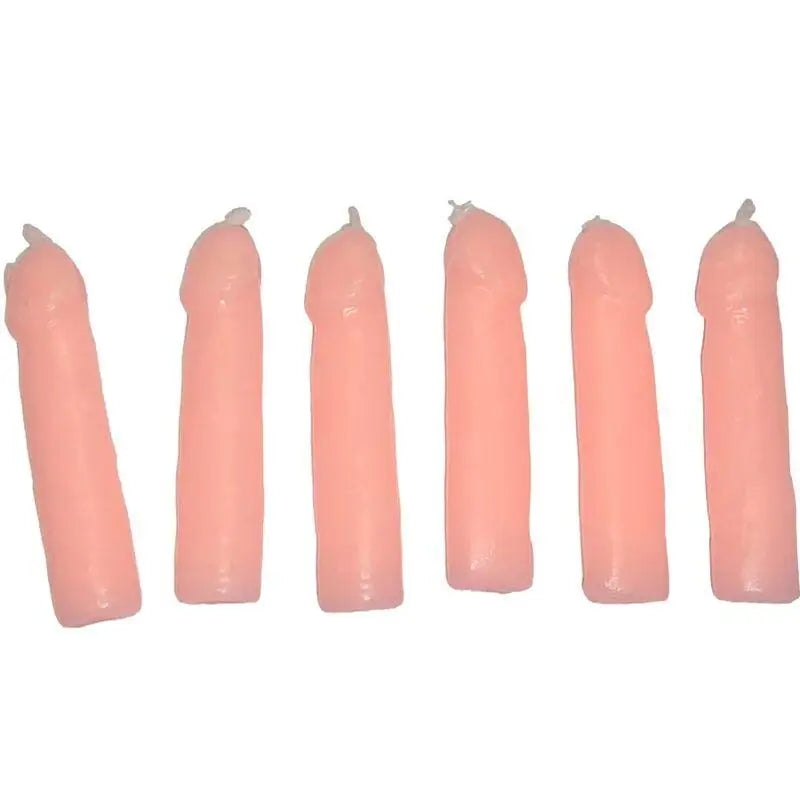 DIABLO PICANTE - 6 VELAS EM FORMA DE PÊNIS DE CARNE - Sexshoptuga 