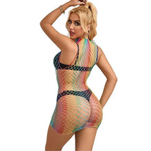 SUBBLIME - 952433 RAINBOW GOLA ALTA SEM MANGAS FISHNET VESTIDO TAMANHO ÚNICO - Sexshoptuga  Sexshoptuga 