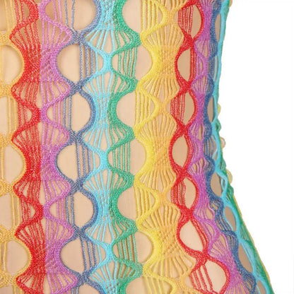 SUBBLIME - 952365 RAINBOW BARE SHOULDER FISHNET VESTIDO TAMANHO ÚNICO - Sexshoptuga 