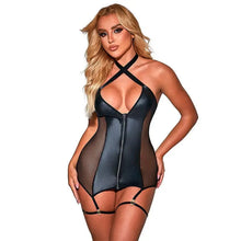 SUBBLIME - 954451 VESTIDO SEXY DE MALHA COURO PRETO L/XL - Sexshoptuga  Sexshoptuga 