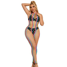 SUBBLIME - 952358 RAINBOW HALTER NECK FISHNET VESTIDO TAMANHO ÚNICO - Sexshoptuga  Sexshoptuga 