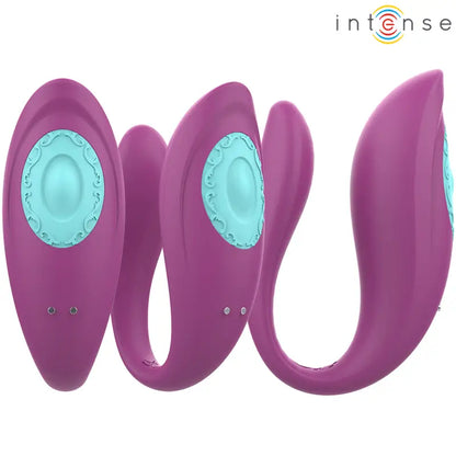 INTENSE - ANNIE VIBRADOR EM FORMA DE U E ESTIMULADOR ROXO CONTROLE REMOTO - Sexshoptuga 