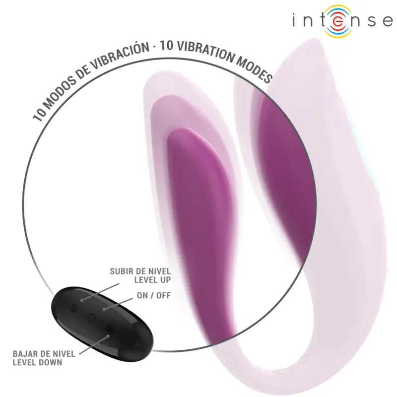 INTENSE - ANNIE VIBRADOR EM FORMA DE U E ESTIMULADOR ROXO CONTROLE REMOTO - Sexshoptuga 