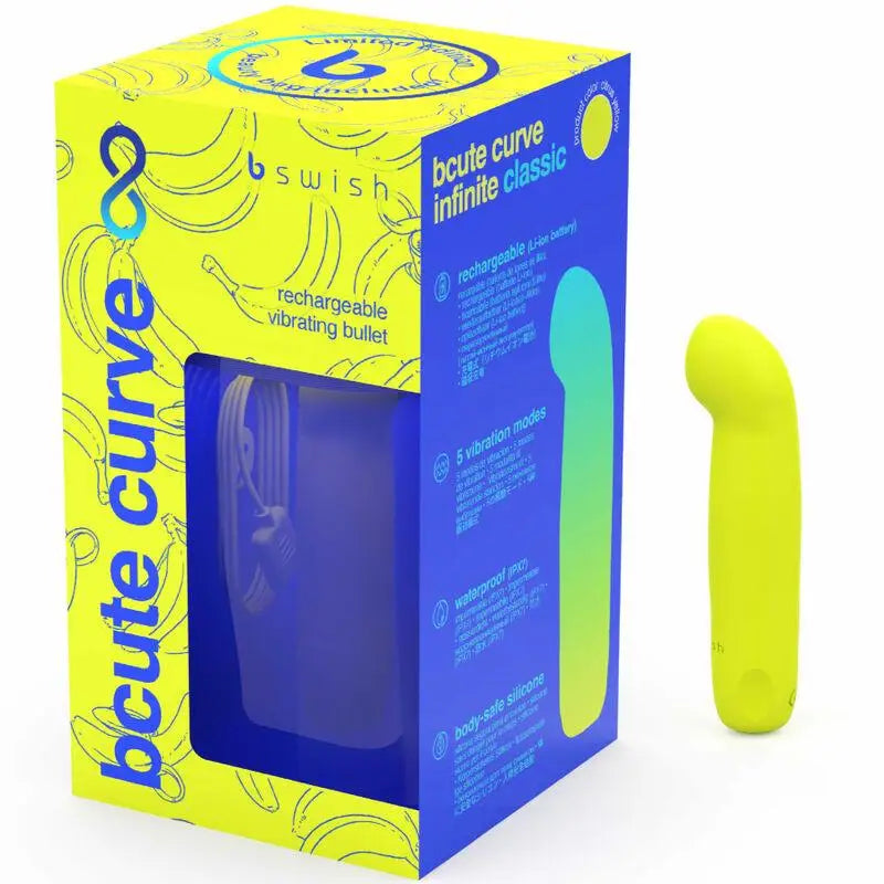 B SWISH - BCUTE CURVE INFINITE CLASSIC EDIO LIMITADA VIBRADOR DE SILICONE RECARREGVEL AMARELO - Sexshoptuga 