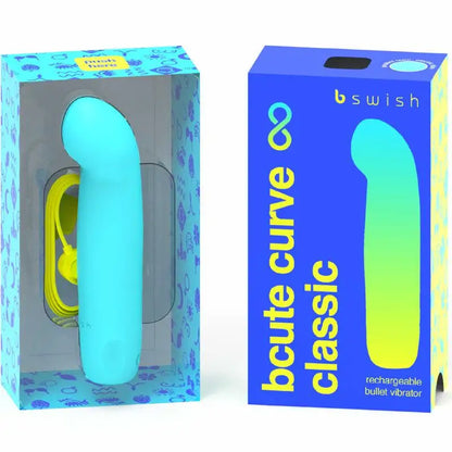 B SWISH - BCUTE CURVE INFINITE CLSSICO RECARREGVEL VIBRADOR AZUL SILICONE - Sexshoptuga 