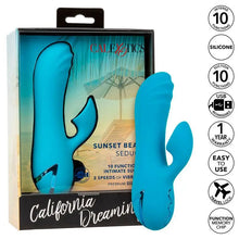 CALEXOTICS - SUNSET BEACH SEDUCER VIBRADOR E ESTIMULADOR 10 FUNÇÕES AZUL - Sexshoptuga  Sexshoptuga 