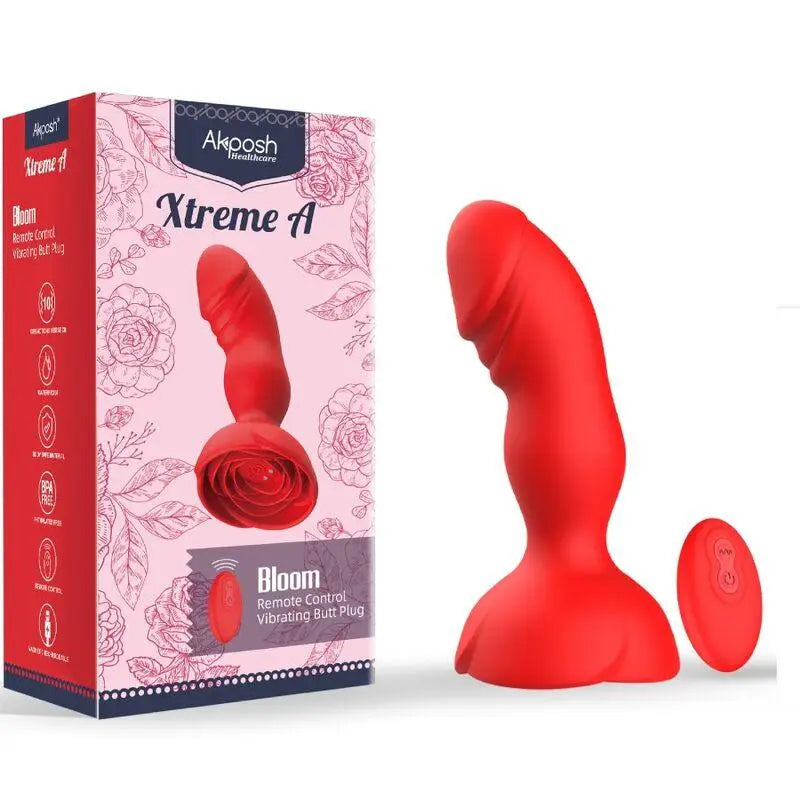 ARMONY - EXTREME A BLOOM VIBRADOR ROSE E PLUG ANAL CONTROLE REMOTO VERMELHO - Sexshoptuga 