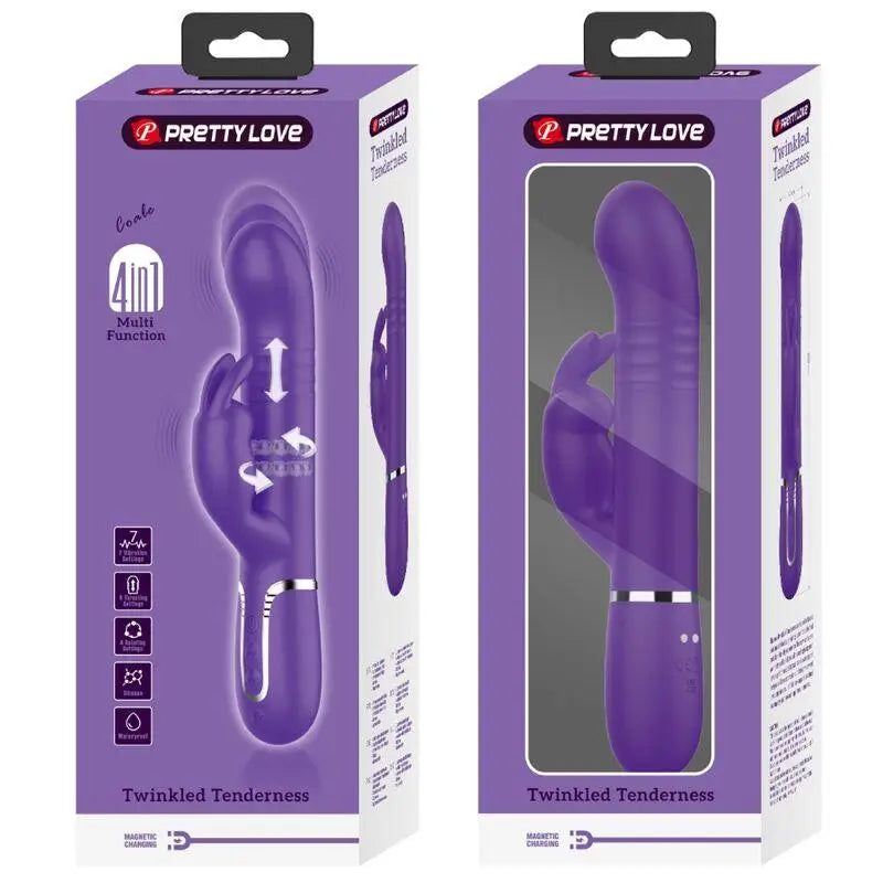 PRETTY LOVE - COALE VIBRADOR COELHO 4 EM 1 ROXO - Sexshoptuga 