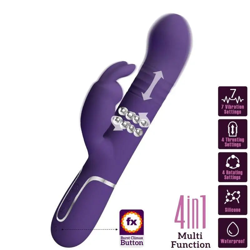 PRETTY LOVE - COALE VIBRADOR COELHO 4 EM 1 ROXO - Sexshoptuga 