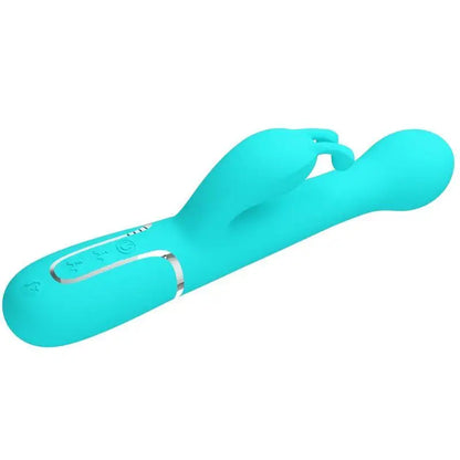 PRETTY LOVE - VIBRADOR COELHO DEJON 3 EM 1 MULTIFUNO AQUA VERDE - Sexshoptuga 