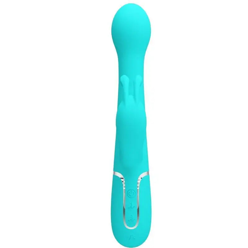 PRETTY LOVE - VIBRADOR COELHO DEJON 3 EM 1 MULTIFUNO AQUA VERDE - Sexshoptuga 