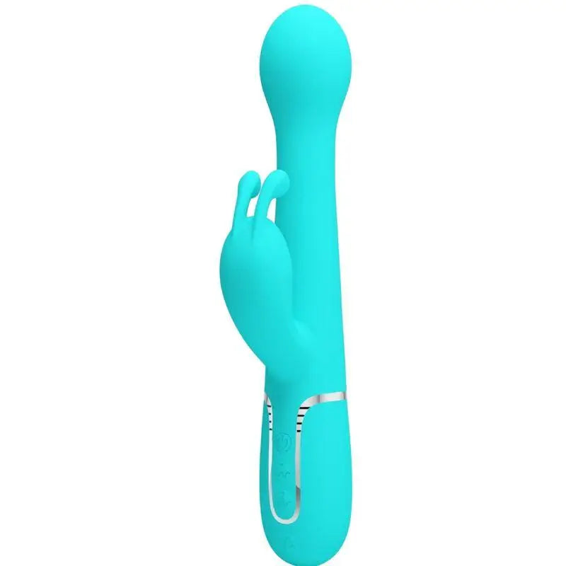 PRETTY LOVE - VIBRADOR COELHO DEJON 3 EM 1 MULTIFUNO AQUA VERDE - Sexshoptuga 