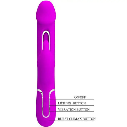 PRETTY LOVE - VIBRADOR COELHO DEJON 3 EM 1 MULTIFUNO FUCSIA - Sexshoptuga 