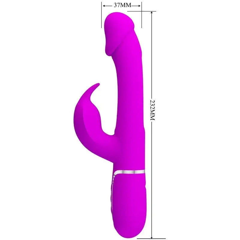 PRETTY LOVE - VIBRADOR COELHO DEJON 3 EM 1 MULTIFUNO FUCSIA - Sexshoptuga 