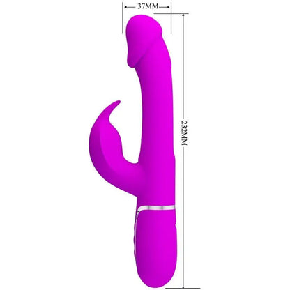 PRETTY LOVE - VIBRADOR COELHO DEJON 3 EM 1 MULTIFUNO FUCSIA - Sexshoptuga 