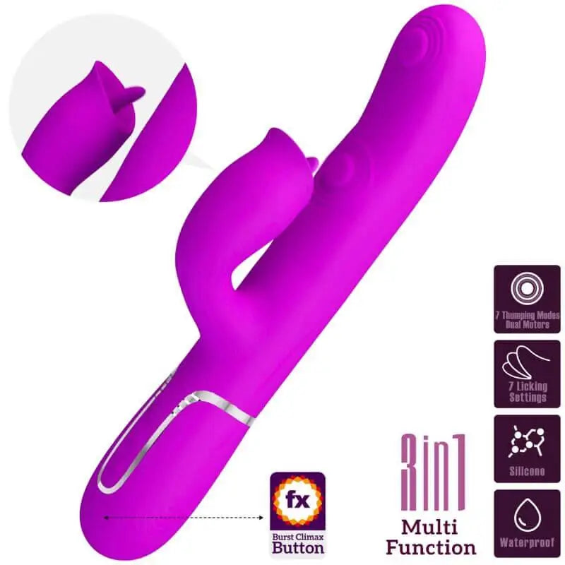 BONITO AMOR - VIBRADOR DE COELHO COM LAMBEDURA FÚCSIA - Sexshoptuga 