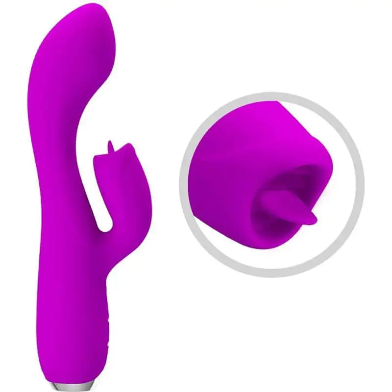 PRETTY LOVE - VIBRADOR DE COELHO RECARREGVEL GLORIA - ROXO IMPERMEVEL - Sexshoptuga 